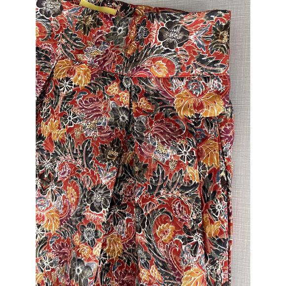 Anthropologie Metallic Skirt Mini Jacquard Holiday Party Boho Floral Pockets Fun - Picture 7 of 13